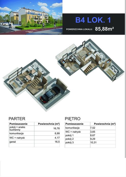 4 pok z garażem, 94m2 ogródkiem, bezczynszowe. Gotowe 2Q 2027r