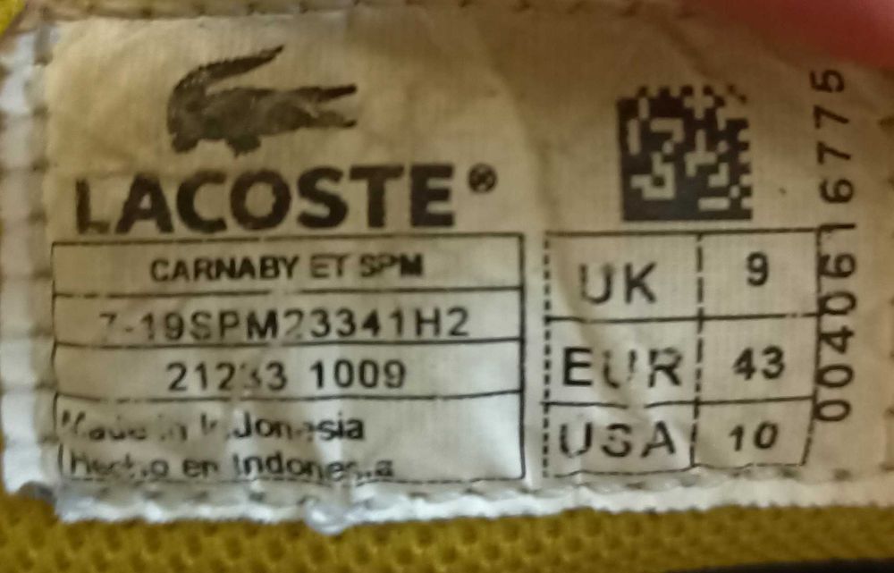 Lacoste Carnaby Evo – sneakersy męskie, rozmiar 43