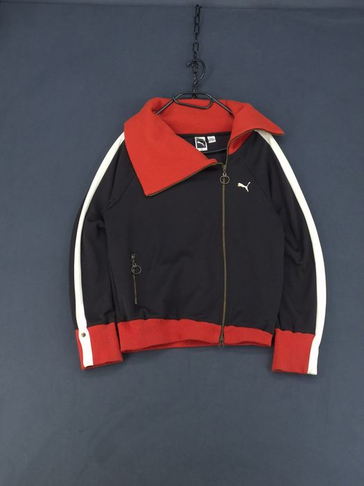 Vintage Puma bluza rozpinana asymetryczna retro stójka L avant garde
