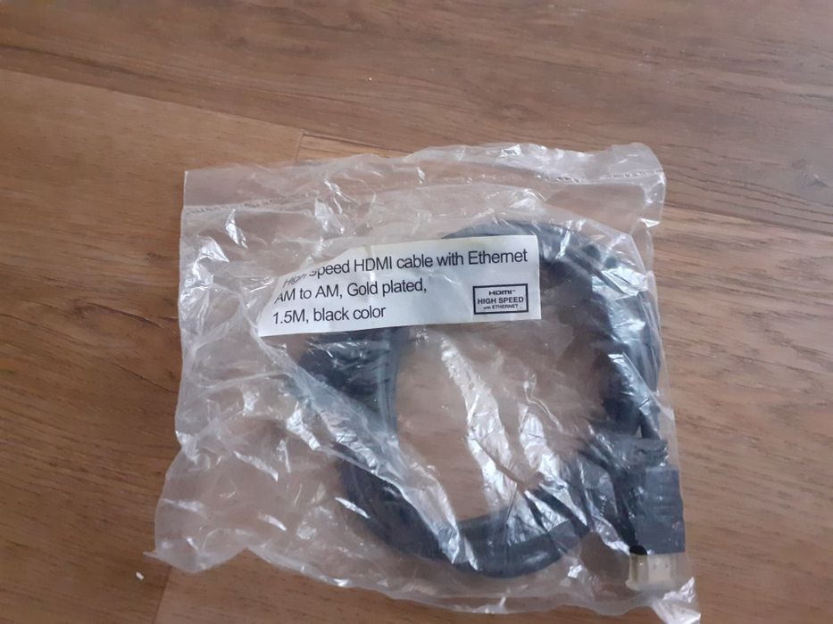 Nowy kabel HDMI 1.5m High Speed z Ethernetem Pozłacany (AM-AM)