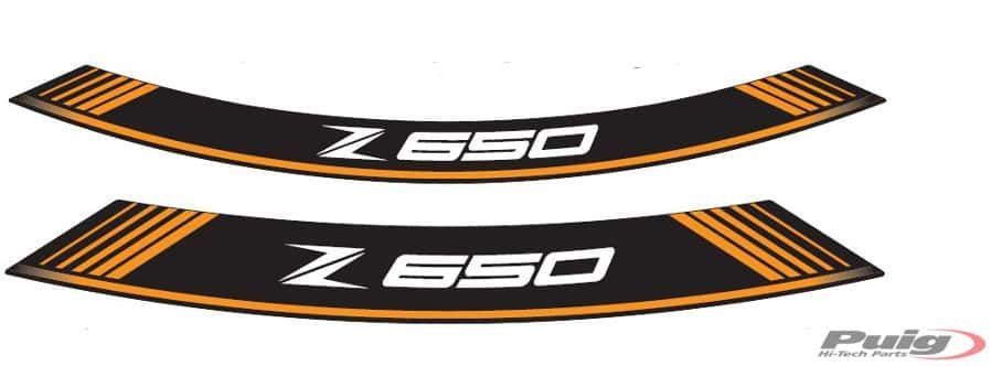 fitas para jantes puig conjunto 8 tiras kawasaki z650 laranja