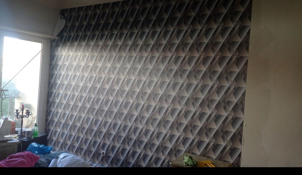 Aplicação de papel de parede.