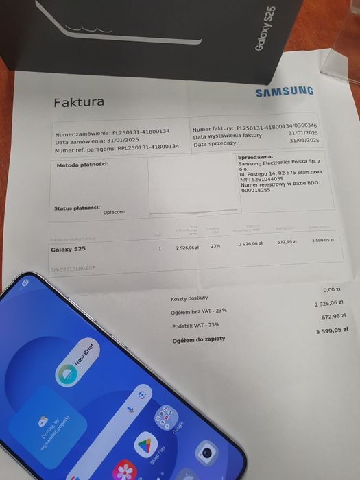 Samsung Galaxy S25  12/256 GB jak nowy Gwarancja 9 miesięcy