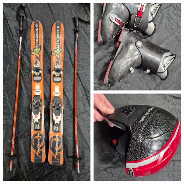 Komplet narty buty kask dla dziecka