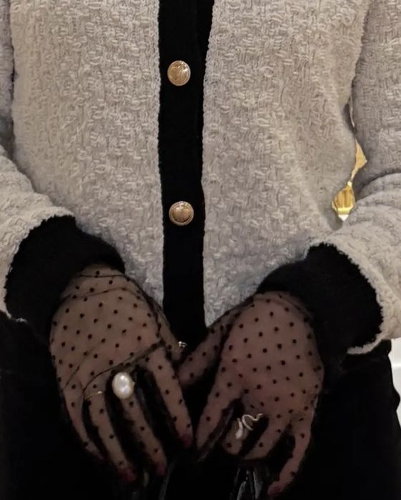 Жіночі прозорі сітчасті рукавички