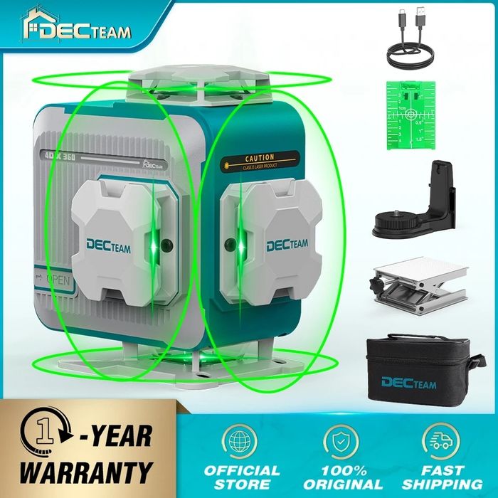 Лазерный уровень 4d. Huepar DECTEAM M04CG. Лазерний рівень 4d