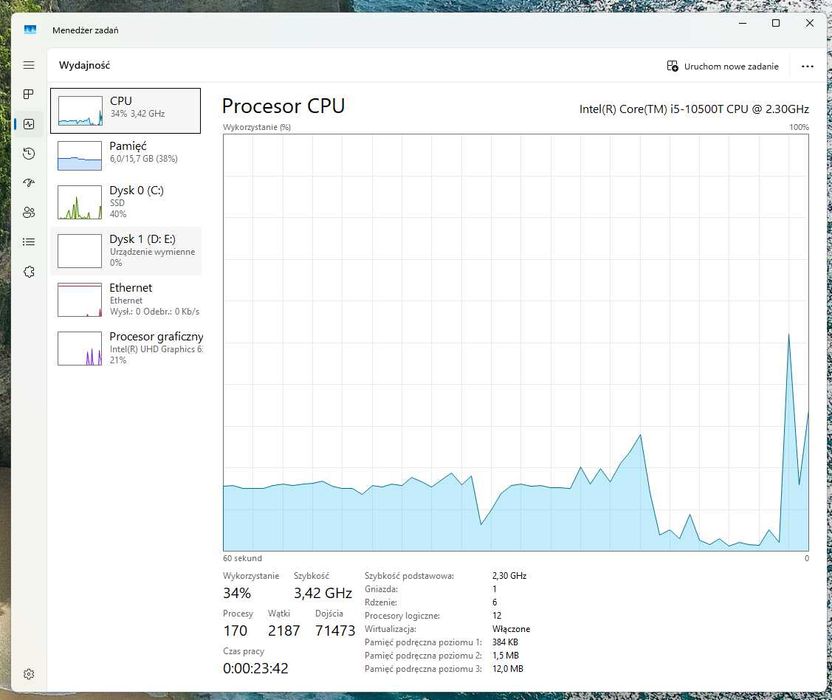 Dell Optiplex 7090 Micro i5 10500T SSD256 16GB RAM Możliwe 2x NVME