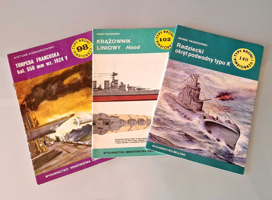 Typy Broni i Uzbrojenia (TBiU) nr 98, 102, 140 (torpeda, Hood, K)