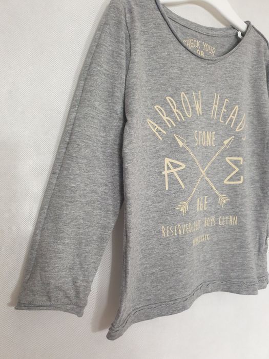 Szara bluzka z nadrukiem reserved 98 cm