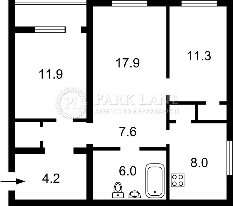 3-комнатная квартира по адресу ул. Ильенка Юрия (площадь 70 м²) - Atlanta.ua - фото 17