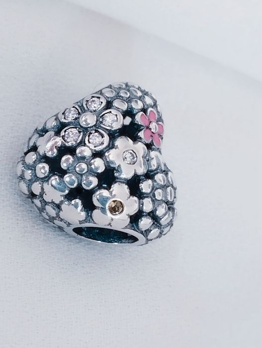 Serce charms charm's kwiatki kwiatuszki