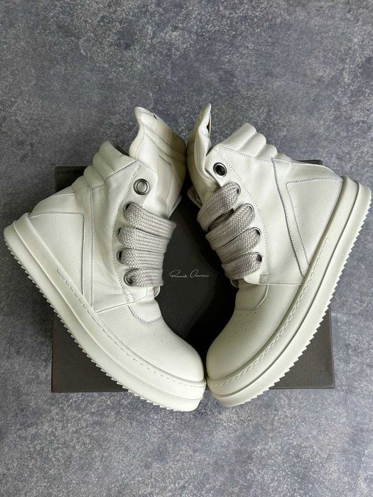 Rick Owens Geobasket Ramones jumbo laces білі кеди archive кеды 43 41