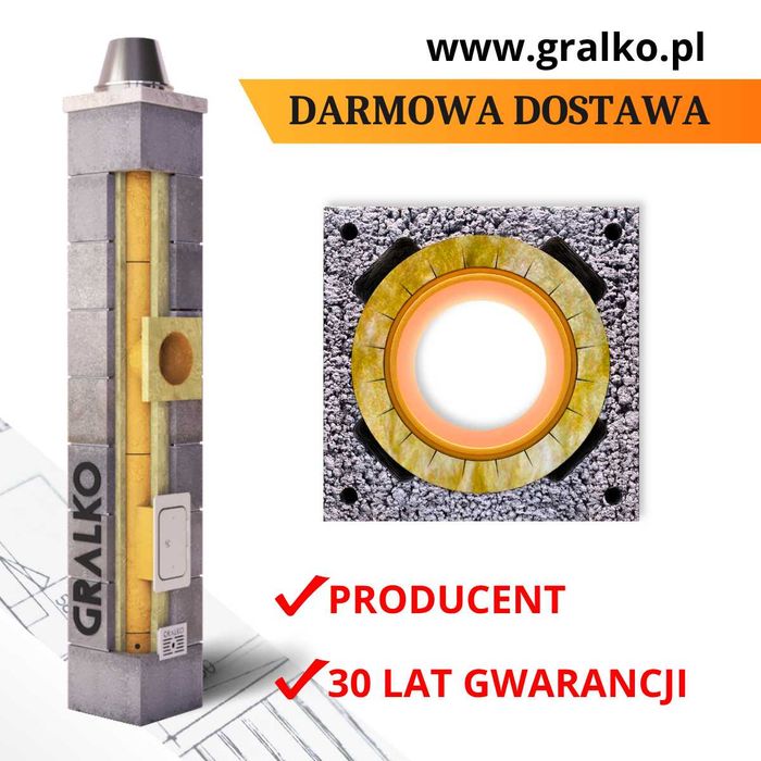 Komin systemowy 5m K fi 200 GRALKO IZOLOWANY System Kominowy