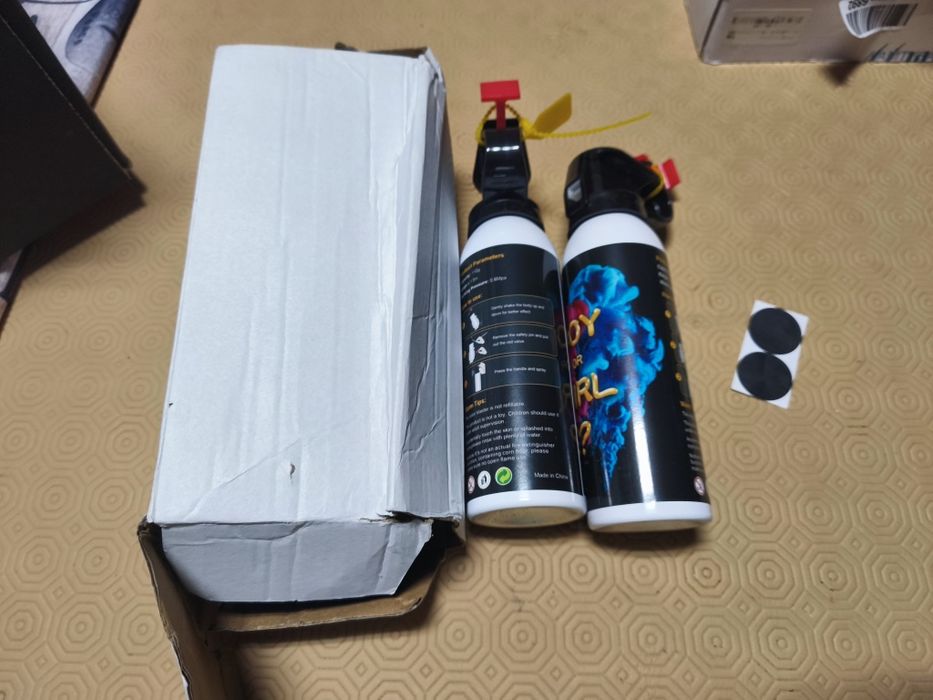 2x sprays pó Holi revelação gênero menino