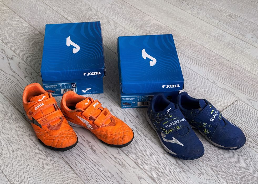 Бутси футзалки JOMA SUPER COPA 32 та сороканіжки POWERFULL 34 розмір