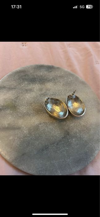 Kolczyki duze masywne srebrne klipsy okragle