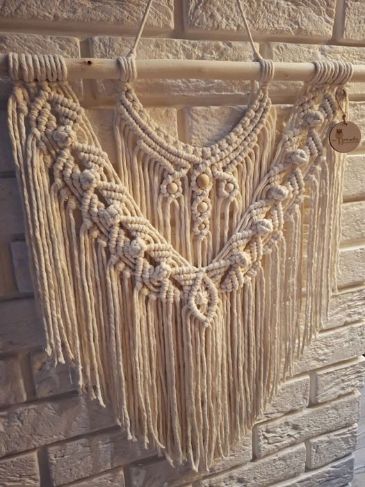 Makrama Jaśmina boho wystrój salonu sypialni handmade na prezent
