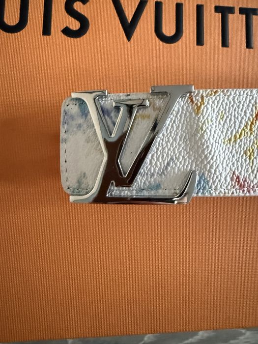 Pasek Louis Vuitton colorful monogram z srebrną klamrą 105cm