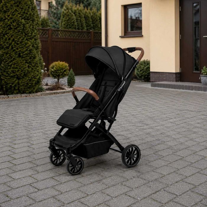 NOWY Wózek Spacerowy Dziecięcy Spacerówka Kompaktowy Czarny Składany Lekki Zwrotny Dla Dziecka Do 24kg OKAZJA
