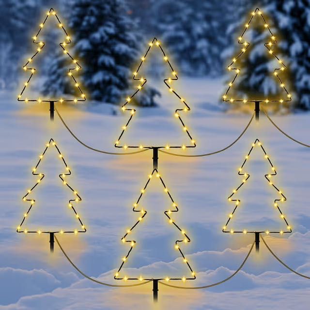 Dekoracja świąteczna choinka LED zestaw 6szt ozdoba świąteczna 30 cm