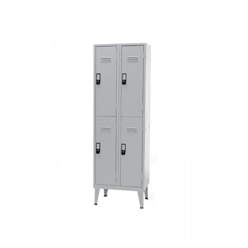 Vestiário de 15 cacifos em chapa cinza novo
