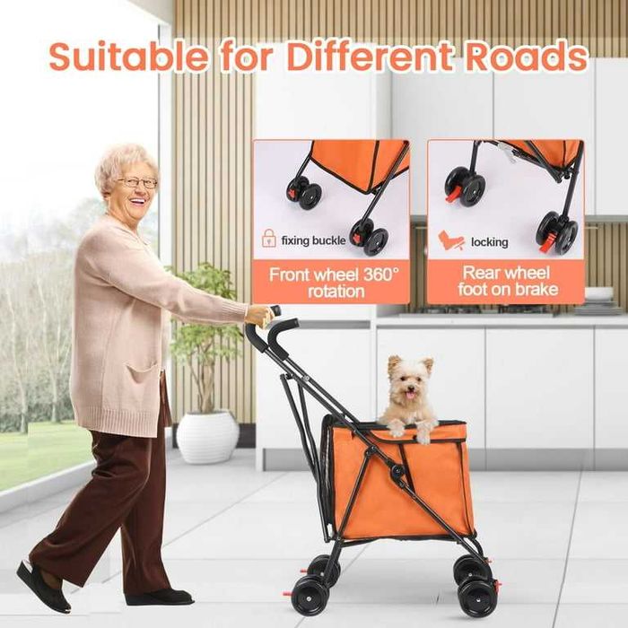 Carrinho de passeio para animais de estimação Wedyvko com 4 rodas - Novo - Baixa de Preço