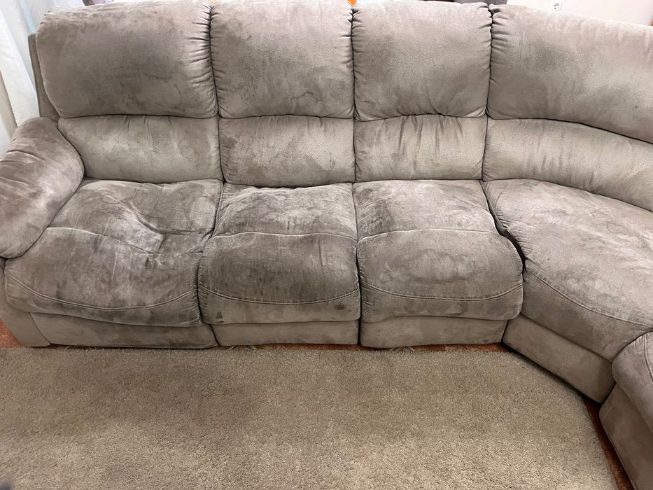sofá cinza rato usado (7 lugares)
