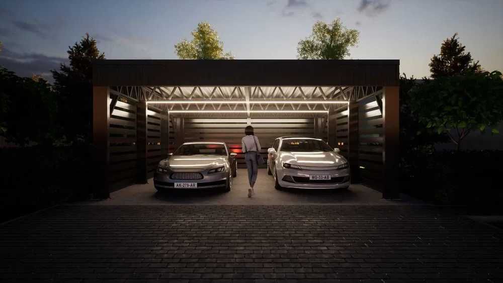 Wiata samochodowa, lekka konstrukcja, garaż, carport