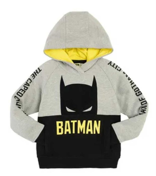 Cool Club, Bluza chłopięca z kapturem szaro-czarna Batman 116 rozm