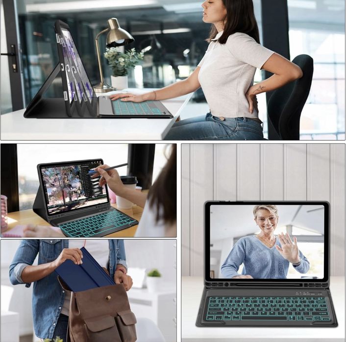 Etui JADEMALL z klawiaturą do Galaxy Tab S9 FE+ / S9+ 12,4"