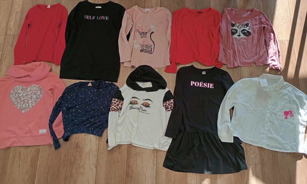 Wielka paka ubrań dla dziewczynki rozmiar 146-152