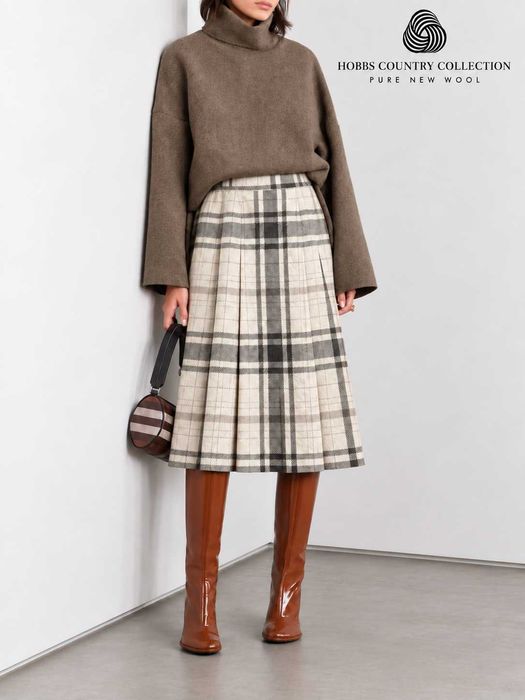 Шерстяная юбка в клетку Hobbs Country Collection, р. М/L