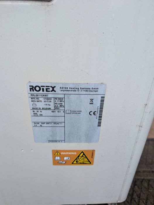 Pompa ciepła Rotex HPSU , Daikin Altherna EHS 11kw  P50B, uszkodzona,