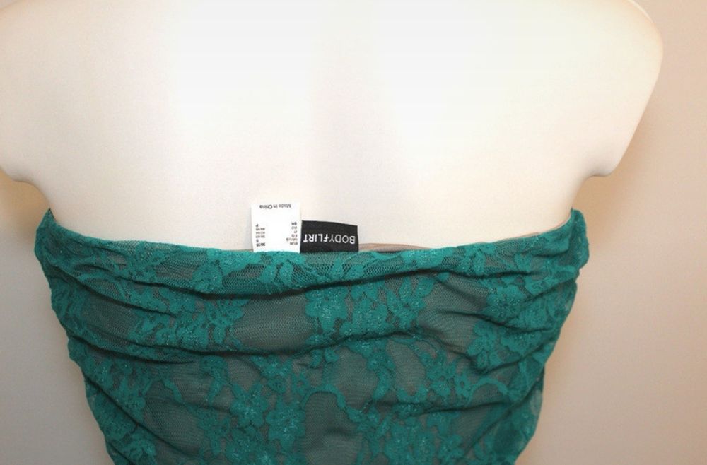 zielona koronkowa sukienka bandażowa Bodyflirt