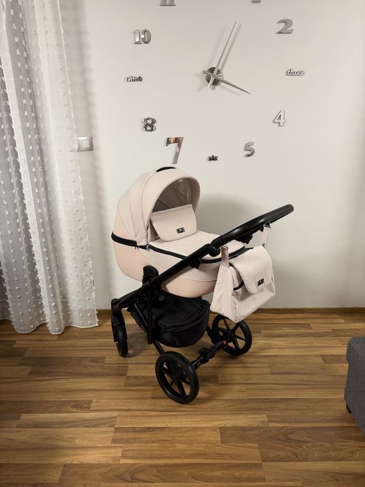 Wózek Adamex 3w1 Pudrowy róż+fotelik Avionaut