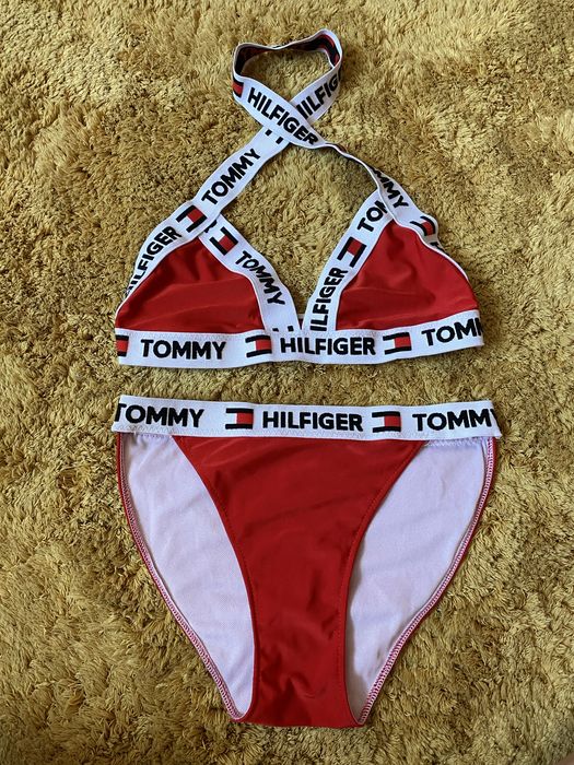 Dwuczęściowy czerwony strój kąpielowy S