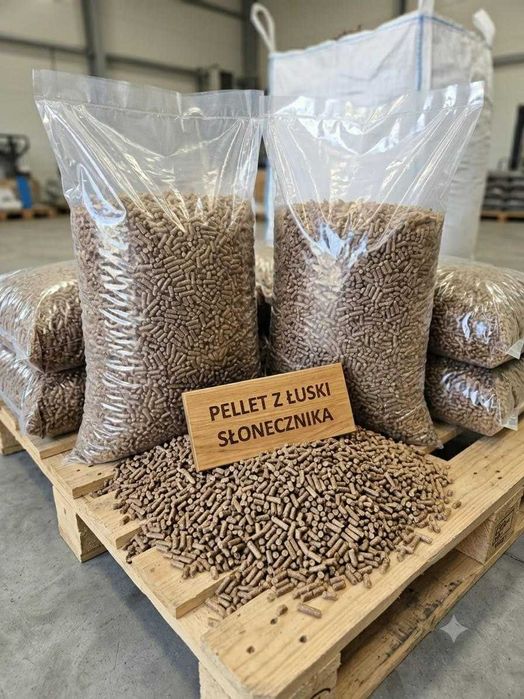 Pellet z łuski słonecznika wokowany