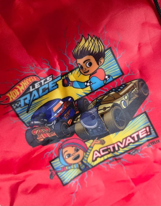 Mini Plecak Worek Szkolny Przedszkole Hot Wheels Czerwony