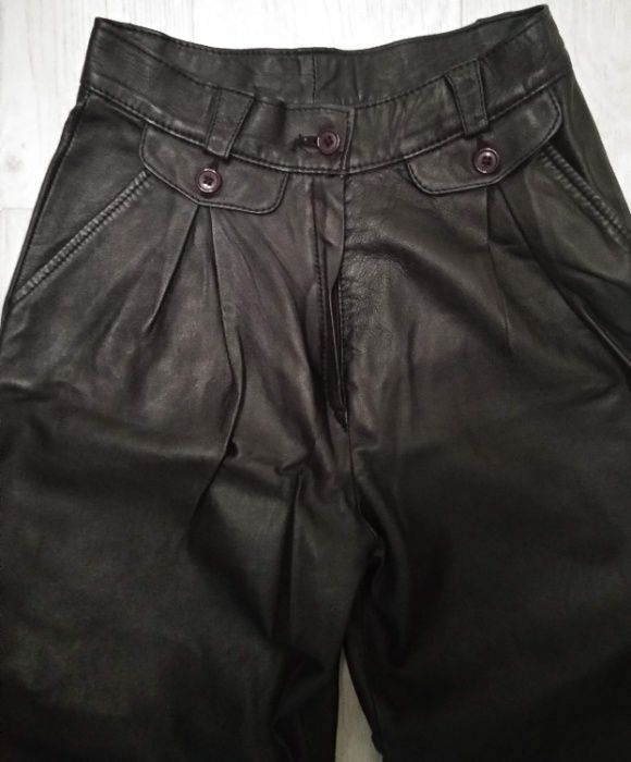 кожа gigi pary leather Italy штаны высокая посадка