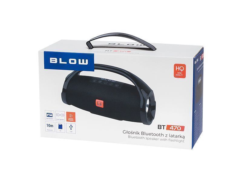 Głośnik bluetooth z latarką przenośny bezprzewodowy BLOW BT470 radio