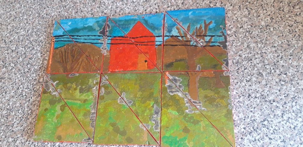 Conjunto de Triângulos Geométricos Pintados