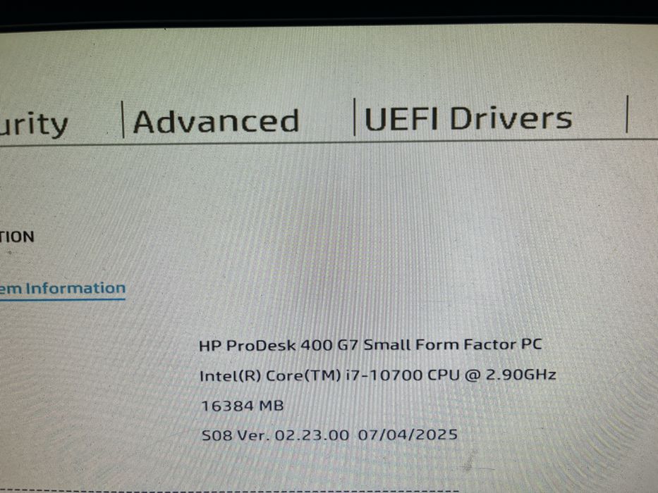 HP ProDesk 400 G7 SFF | Intel Core i7-10700 | 16GB RAM | SSD 256GB