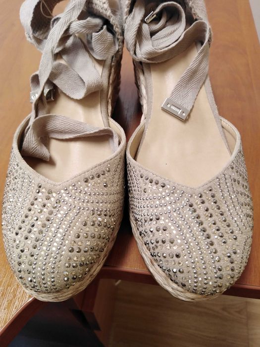 Espadryle na koturnie Alma Blue