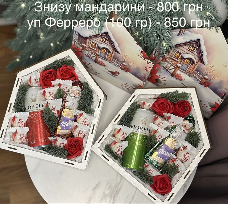 Новорічний подарунок різдвяний з Кіндер Рафаелло