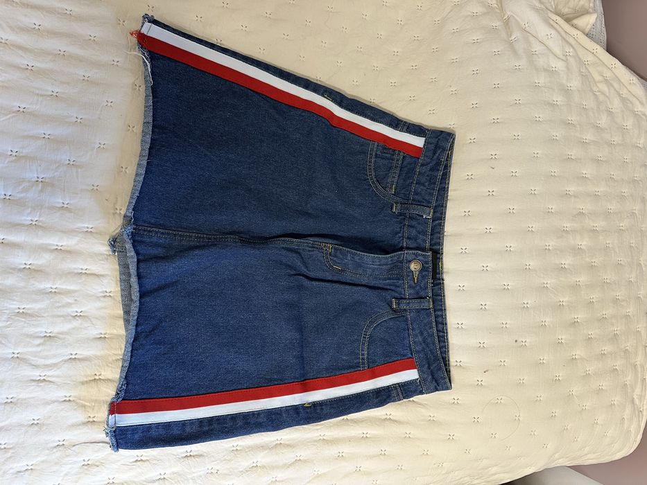 Saia de ganga com riscas de lado