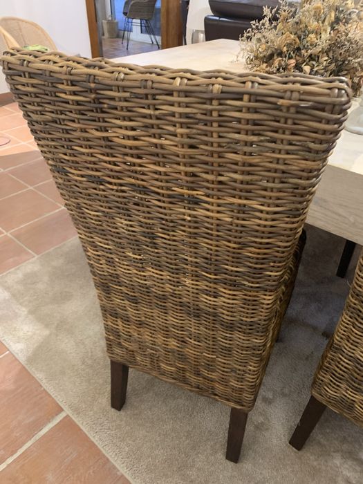 6 cadeiras de sala em verga