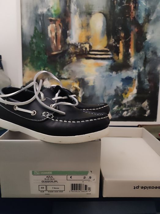 Sapato de vela - azul navy de menino