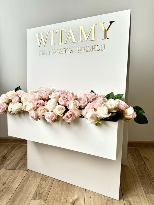 Tablica powitalna flowerbox Witamy dekoracje sali wesele ślub