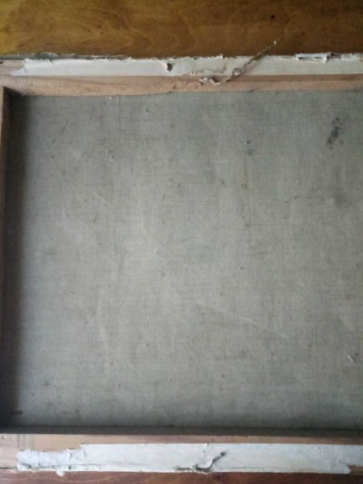 Старая картина,масло,зимний пейзаж