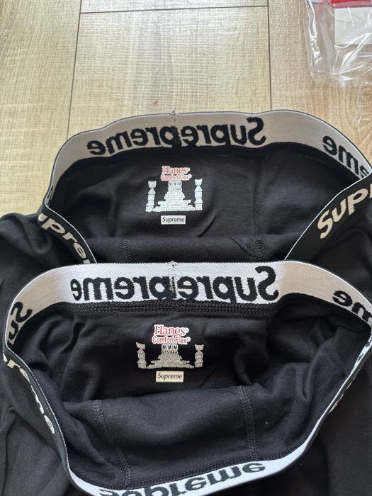 Supreme Hanes Boxer Brief Small 黒 2枚 SUPREME/ HANES BOXER BRIEFS/ BLACK/ SINGLES (ONE BOXER) SIZE